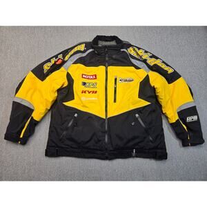 Team Ski-Doo Snowmobile Jacket 2XL Black Yellow Built-In Ice Picks Rotax XPS RPM